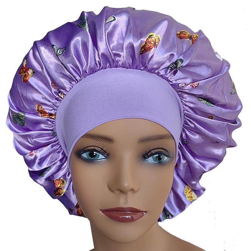 Large 36CM Satin Nightcap with Butterfly Flower Design - High Elasticity for Beauty, Hairdressing, and Makeup Large Size
Large 36CM Satin Nightcap with Butterfly Flower Design - High Elasticity for Beauty, Hairdressing, and Makeup Large Size