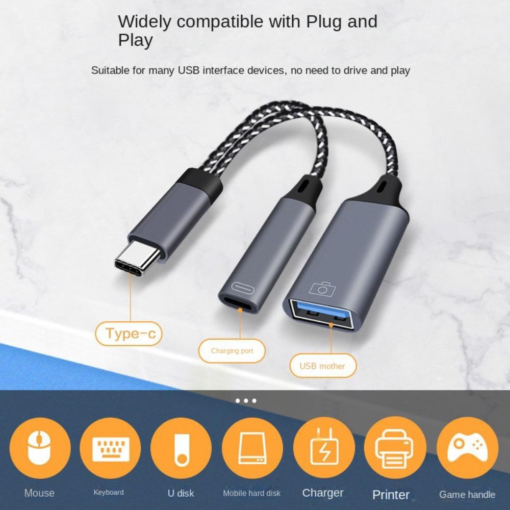 Y Splitter 2 in 1 Type-C To USB a Adapter Type C OTG Charging Adapter PD Charging Port срібло сірий колір
Y Splitter 2 in 1 Type-C To USB a Adapter Type C OTG Charging Adapter PD Charging Port срібло сірий колір