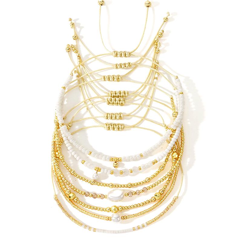 Изысканный браслет ручной работы из золотых бусин для дам, праздничные украшения для серфинга
Изысканный браслет ручной работы из золотых бусин для дам, праздничные украшения для серфинга