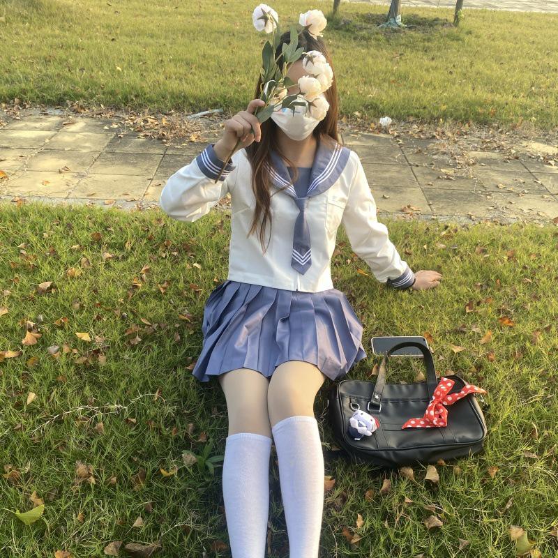 Японская матросская форма JK - Синий воротник, белая с тремя полосками, стиль академии средней школы, костюм для выступлений. L
Японская матросская форма JK - Синий воротник, белая с тремя полосками, стиль академии средней школы, костюм для выступлений. L