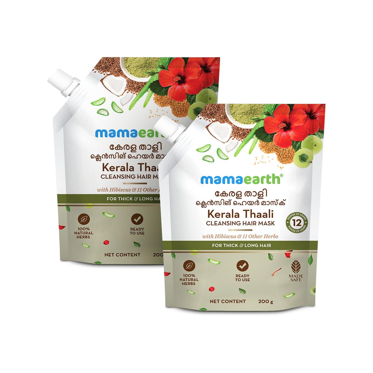Mamaearth Kerala Thaali Cleansing Pre-Shampoo Hair Mask For Thick Long Hair With 12 Natural Herbs 200 g Pack Of 2 Ready To Use
Mamaearth Kerala Thaali Cleansing Pre-Shampoo Hair Mask For Thick Long Hair With 12 Natural Herbs 200 g Pack Of 2 Ready To Use