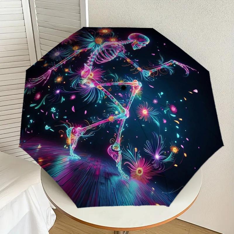 1pc Neon Skeleton Dance with Flowers Umbrella with Plastic Handle,Suitable for All Seasons Home Travel Outdoor UmbrellaDD1644
1pc Neon Skeleton Dance with Flowers Umbrella with Plastic Handle,Suitable for All Seasons Home Travel Outdoor UmbrellaDD1644