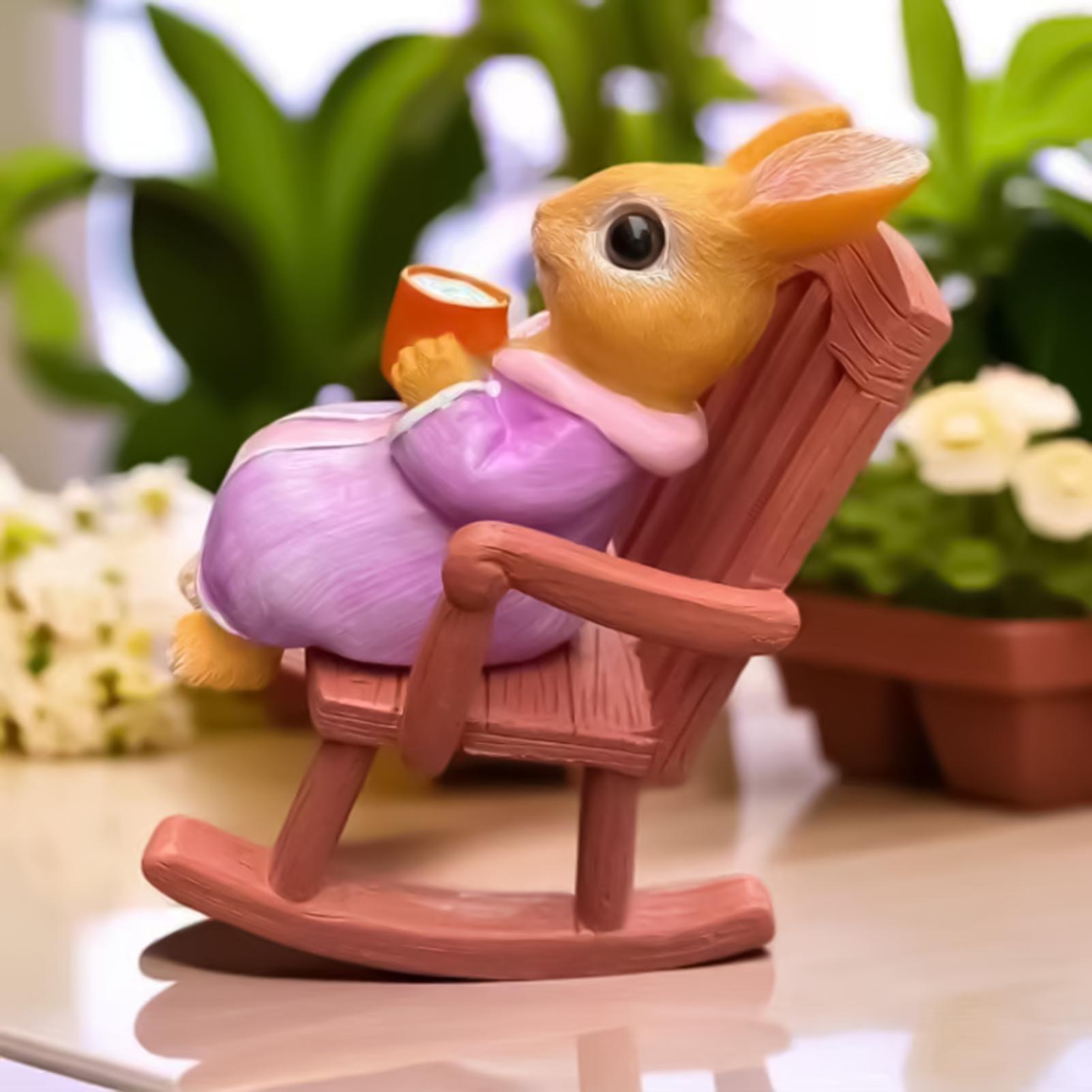 Rabbit Figurine Rabbit on Rocking Chair Sculpture Outdoor Statues for Garden for Easter Home Housewarming Table Shelf Yard Lawn China Mainland
Rabbit Figurine Rabbit on Rocking Chair Sculpture Outdoor Statues for Garden for Easter Home Housewarming Table Shelf Yard Lawn China Mainland