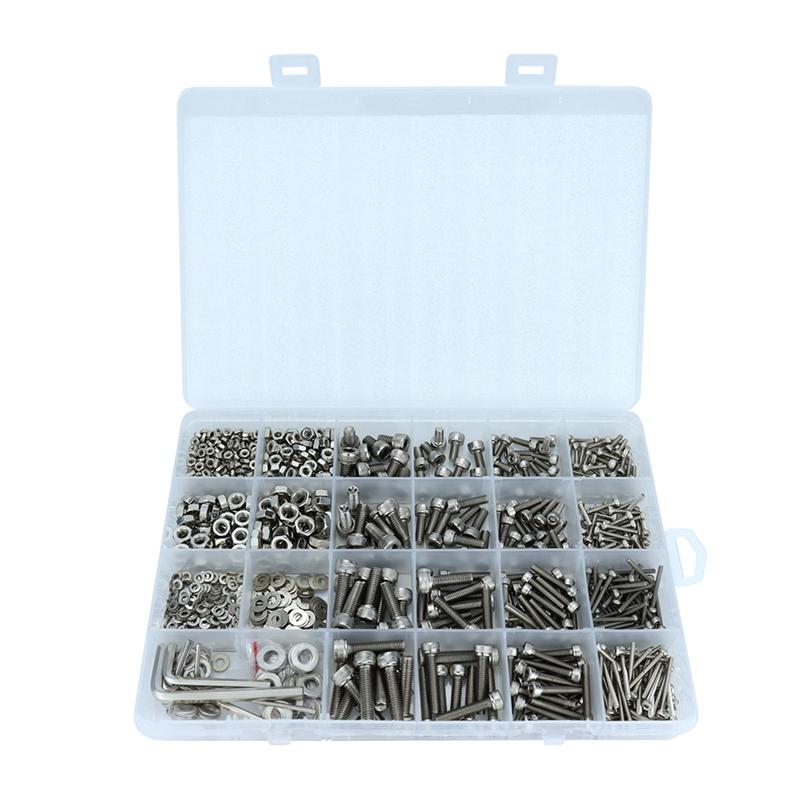 HHO-1124PCS M2 M3 M5 12.9 Grade Steel Hexagon Socket Head Cap Screws Washers Nuts And Bolts Assortment Kit With Hex Key срібний
HHO-1124PCS M2 M3 M5 12.9 Grade Steel Hexagon Socket Head Cap Screws Washers Nuts And Bolts Assortment Kit With Hex Key срібний
