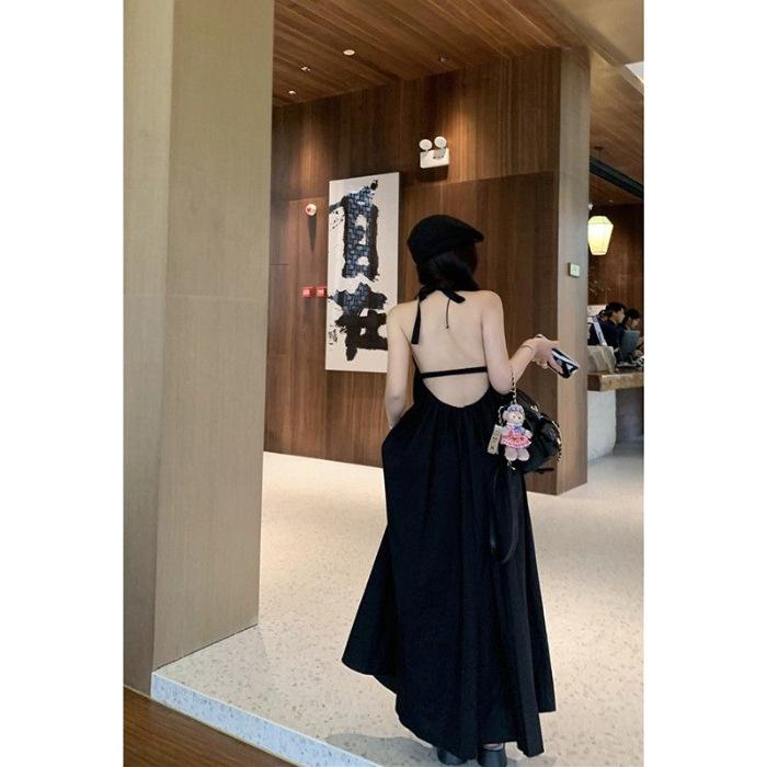 Sexy backless strap neck suspender dress women s summer new temperament slim and thin long skirt XL чорний
Sexy backless strap neck suspender dress women s summer new temperament slim and thin long skirt XL чорний