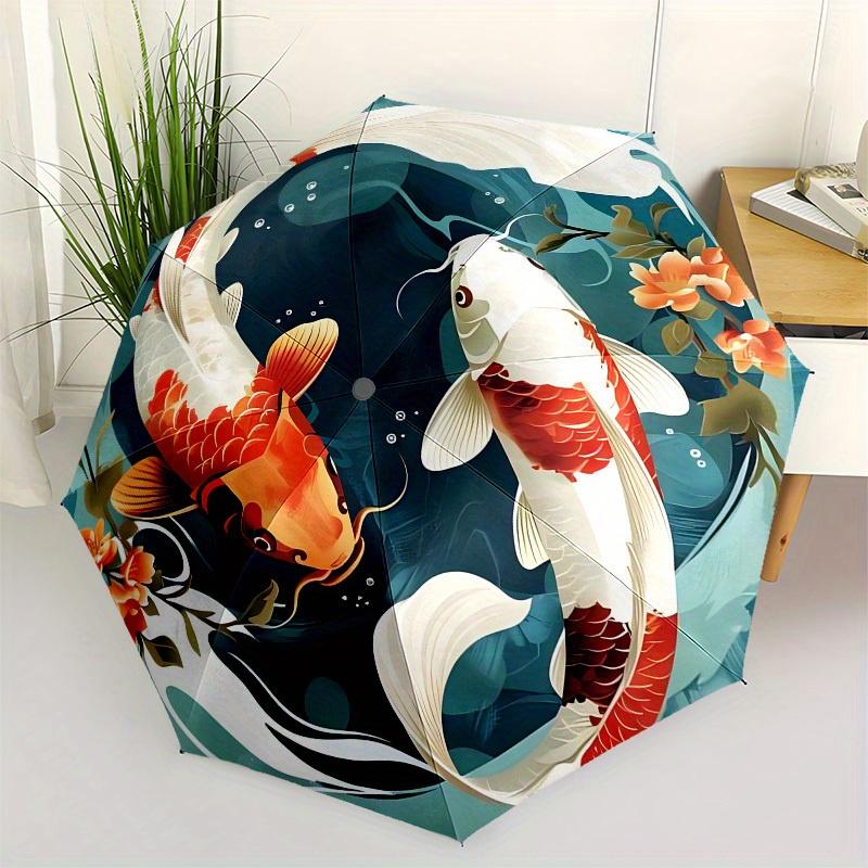 1pc Koi Fish Pond with Flowers Umbrella with Plastic Handle,Suitable for All Seasons Home Travel Outdoor UmbrellaB1601
1pc Koi Fish Pond with Flowers Umbrella with Plastic Handle,Suitable for All Seasons Home Travel Outdoor UmbrellaB1601