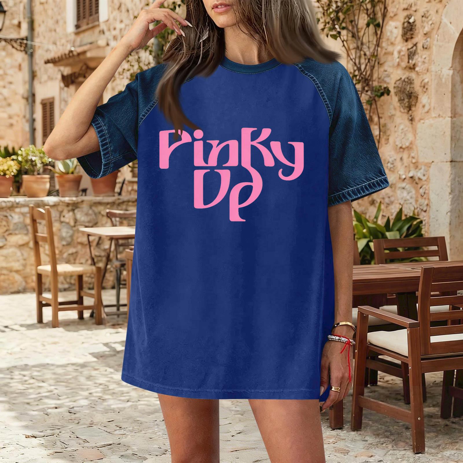Women Denim Patchwork Short Sleeve T Shirt Casual Loose Fit Crew Neck Summer Spring Fashion Comfortable Top XL синий
Women Denim Patchwork Short Sleeve T Shirt Casual Loose Fit Crew Neck Summer Spring Fashion Comfortable Top XL синий