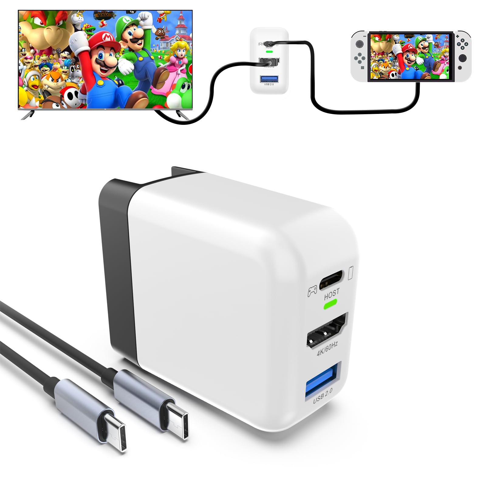 Japanese Basicolor Switch Dock Charging Games Switch New Semiconductor Material GaN Type C High Speed Charger 3 HDMI Conversion Adapter 36W Compatible білий
Japanese Basicolor Switch Dock Charging Games Switch New Semiconductor Material GaN Type C High Speed Charger 3 HDMI Conversion Adapter 36W Compatible білий