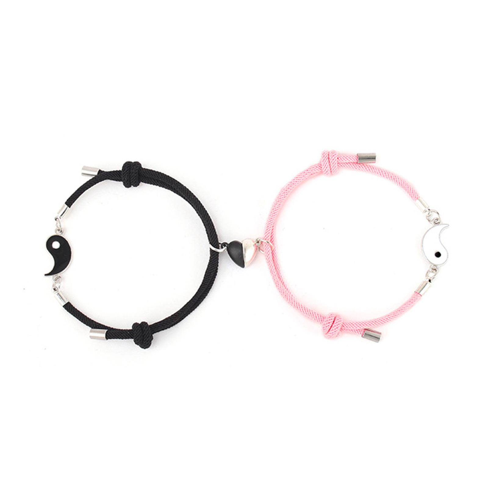 2 Matching Yin Yang Adjustable Magnet Bracelet for Friendship Relationship Boyfriend Girlfriend Best Friend Bracelets рожевий/чорний
2 Matching Yin Yang Adjustable Magnet Bracelet for Friendship Relationship Boyfriend Girlfriend Best Friend Bracelets рожевий/чорний