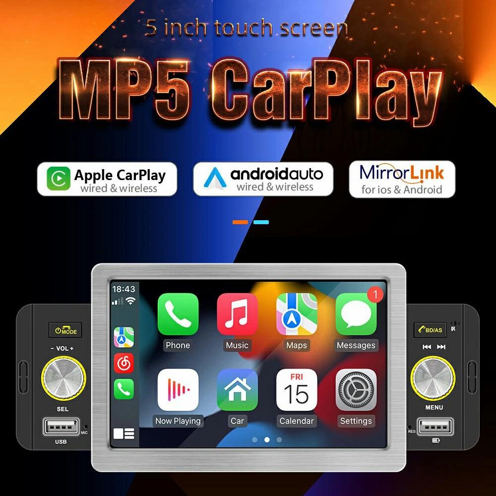 158C Wired CarPlay 5 Inch Touch Screen MP5 Player Radio Bluetooth-Compatible Car Multimedia Player A
158C Wired CarPlay 5 Inch Touch Screen MP5 Player Radio Bluetooth-Compatible Car Multimedia Player A