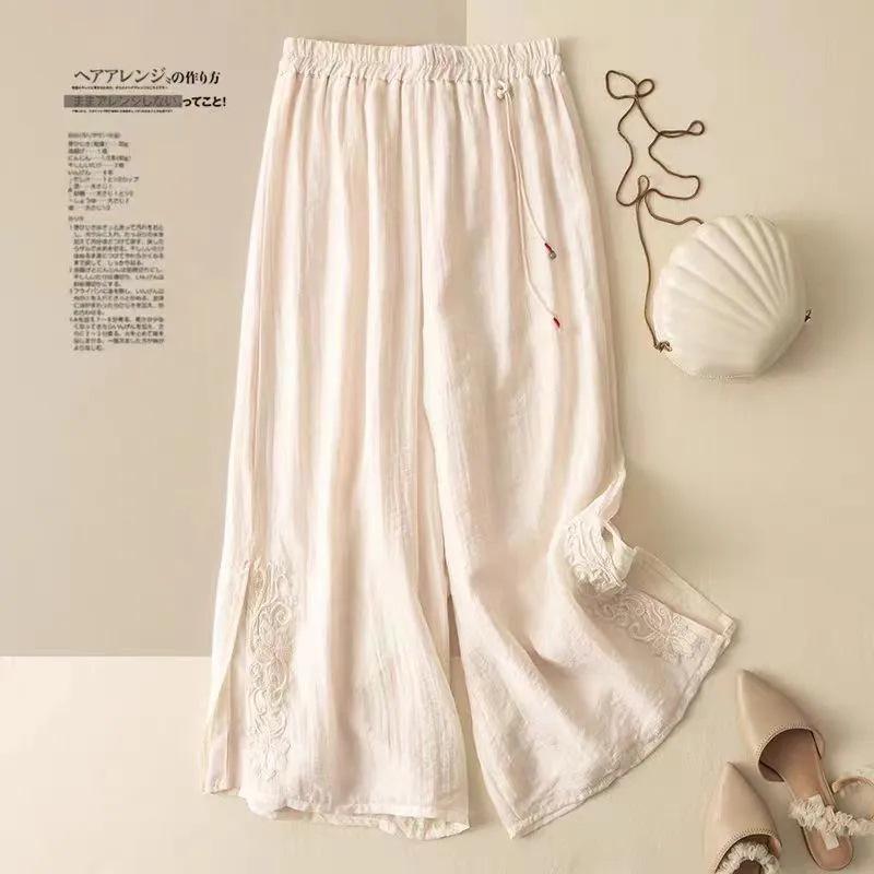 Women s Retro Wide-Leg Embroidered Cotton Linen Pants - Summer Casual Elastic Waist Pants XXL (130-145 jin) зелений
Women s Retro Wide-Leg Embroidered Cotton Linen Pants - Summer Casual Elastic Waist Pants XXL (130-145 jin) зелений
