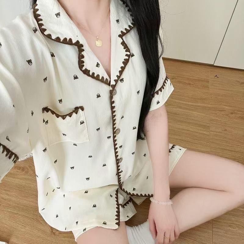 Cloud cotton pajamas women s summer short-sleeved shorts set high-end loungewear Internet celebrity style can be worn outside XXL
Cloud cotton pajamas women s summer short-sleeved shorts set high-end loungewear Internet celebrity style can be worn outside XXL