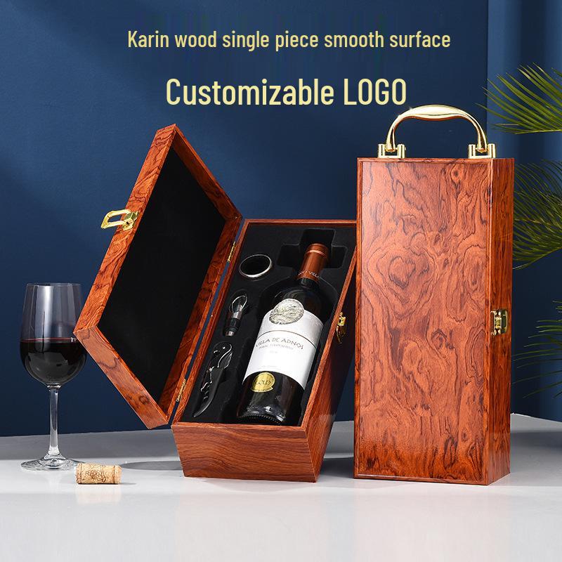 Red Wine Gift Set: Single & Double Bottle Wooden Boxes with Polka Dot Paper Bag
Red Wine Gift Set: Single & Double Bottle Wooden Boxes with Polka Dot Paper Bag