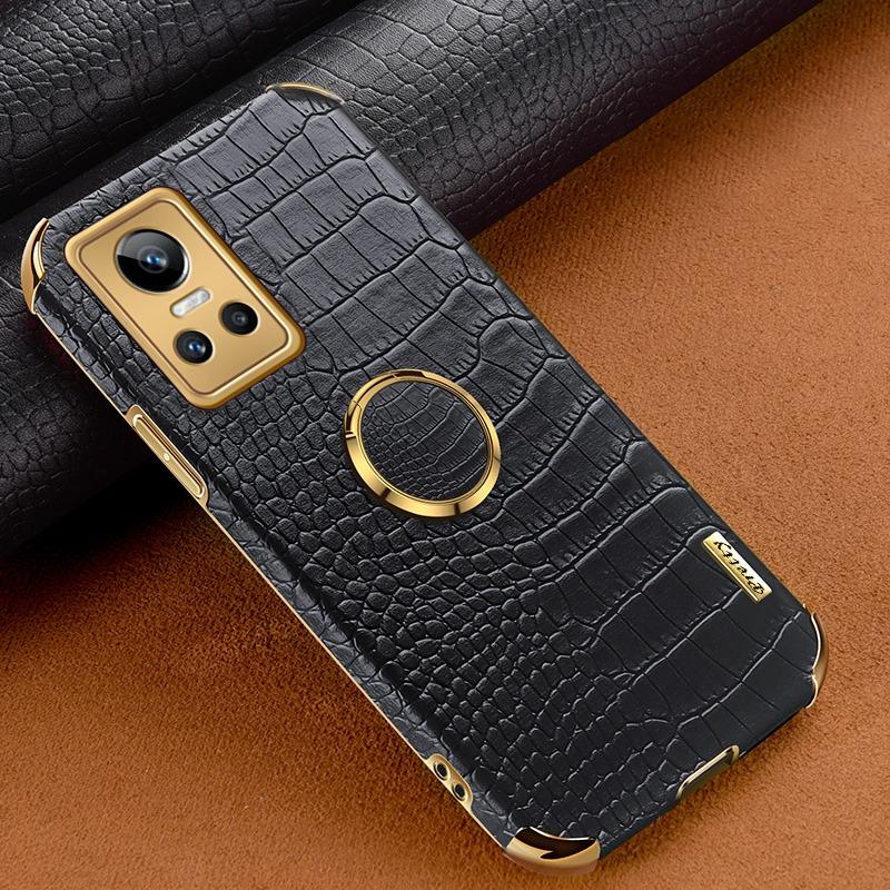 For Realme GT Neo3 Ring Holder Kickstand Case Crocodile Texture Leather Coated TPU 6D Electroplated Shockproof Protective Shell Green
For Realme GT Neo3 Ring Holder Kickstand Case Crocodile Texture Leather Coated TPU 6D Electroplated Shockproof Protective Shell Green