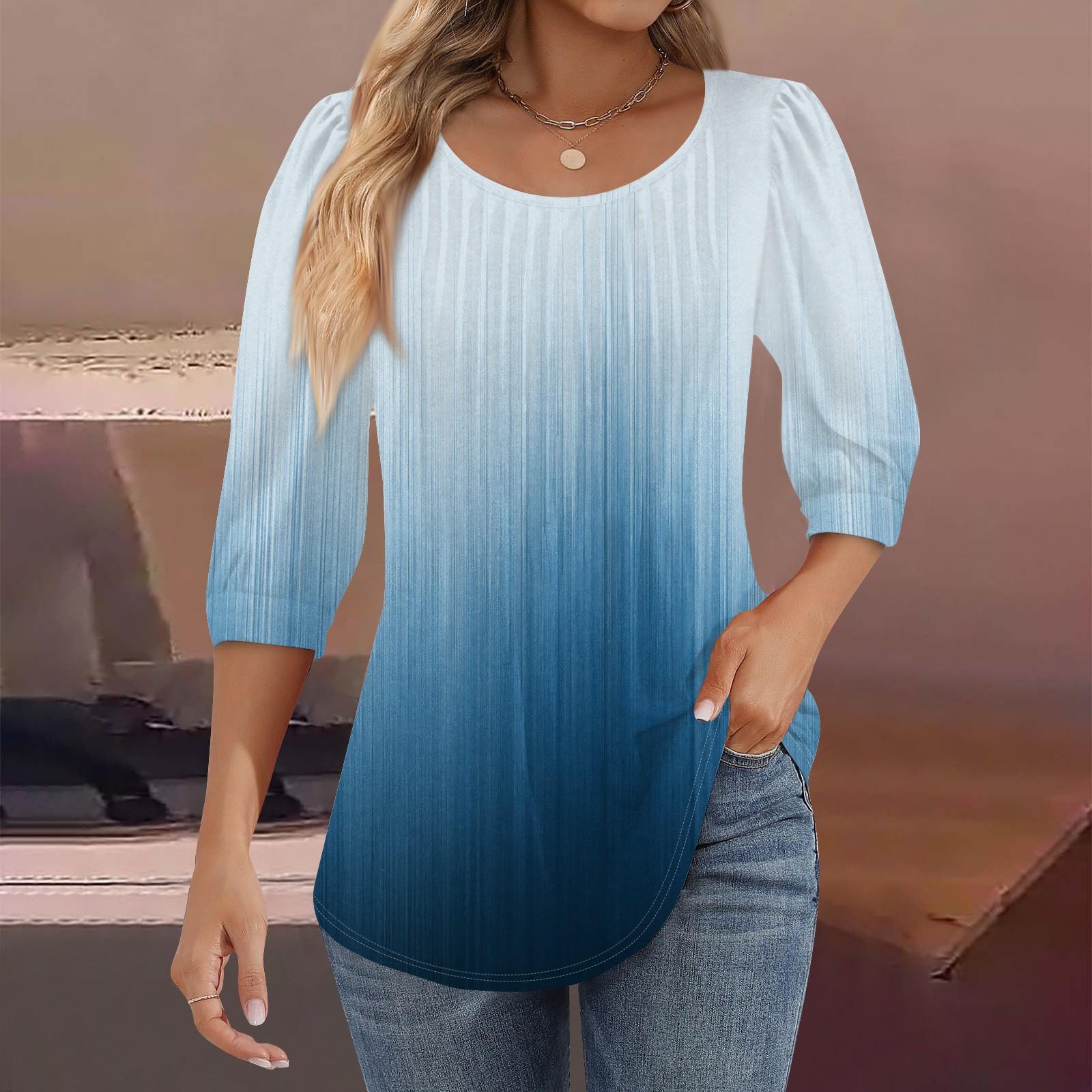 Женские туники с пышными рукавами 3/4, топы, плиссированные блузки с воротником, повседневные свободные весенне-летние футболки XL синий
Женские туники с пышными рукавами 3/4, топы, плиссированные блузки с воротником, повседневные свободные весенне-летние футболки XL синий