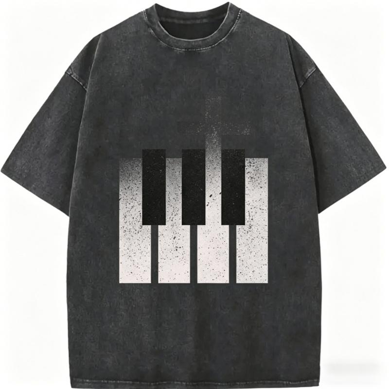 Christian Cross Piano Print TShirt Men Women Vintage Washed Casual Streetwear Loose Oversized Cotton Tee S
Christian Cross Piano Print TShirt Men Women Vintage Washed Casual Streetwear Loose Oversized Cotton Tee S