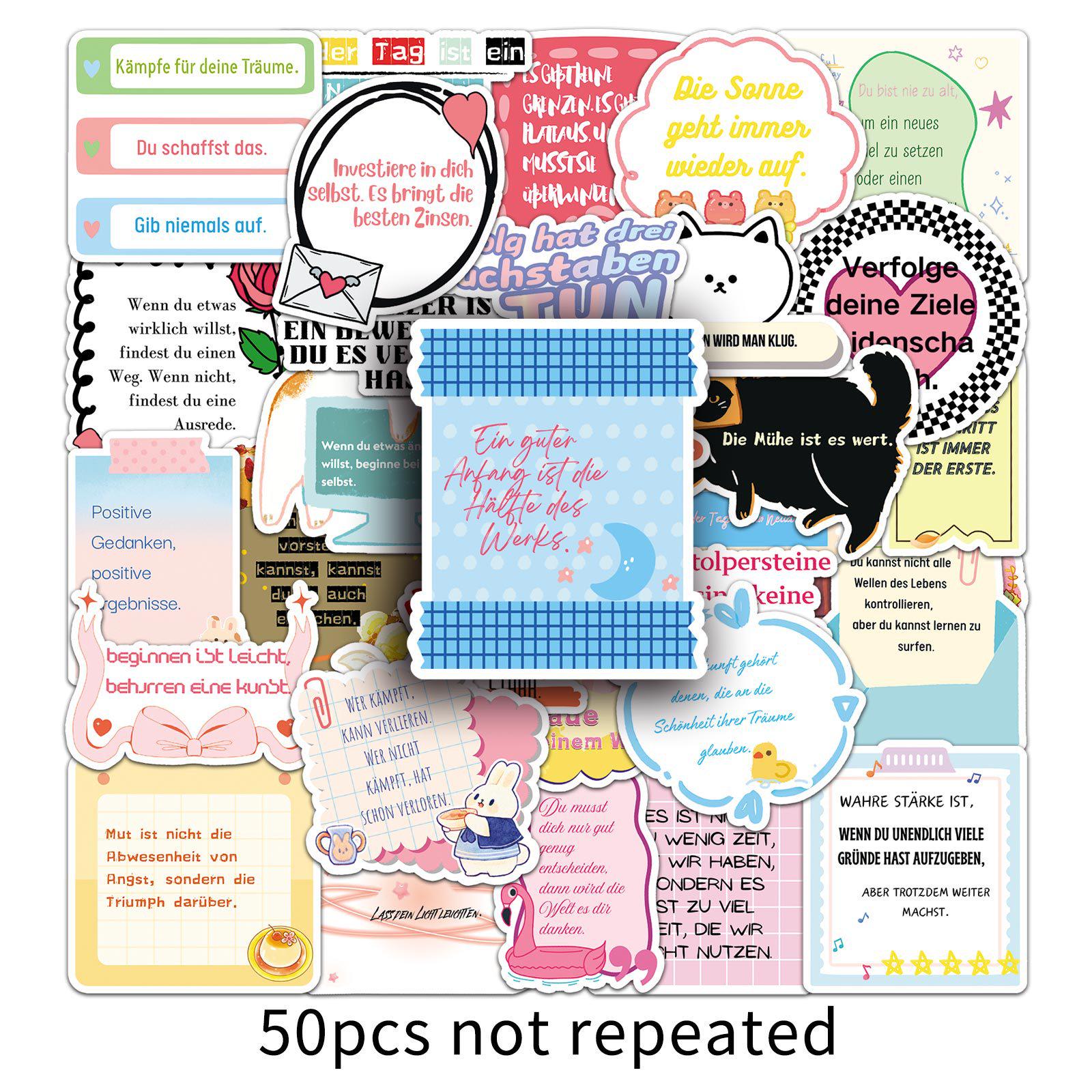 50 German Motivational Stickers: Personalized Slogans for Phone Cases, Water Bottles, and Tablets.
50 German Motivational Stickers: Personalized Slogans for Phone Cases, Water Bottles, and Tablets.