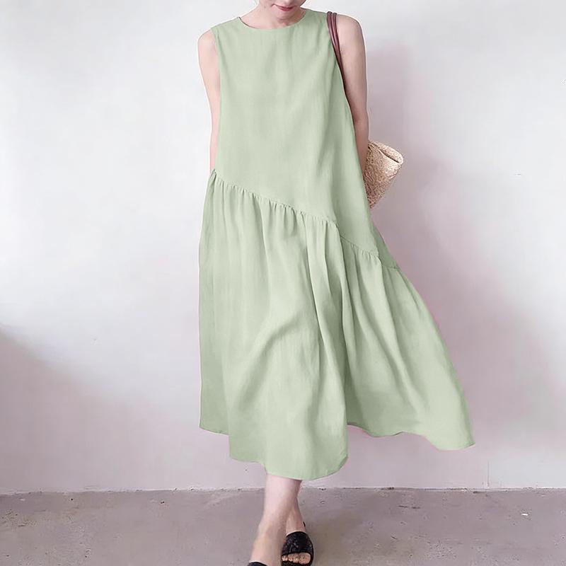 ZANZEA Women Casual Round Neck Summer Loose Sleeveless Dress 5XL зелений
ZANZEA Women Casual Round Neck Summer Loose Sleeveless Dress 5XL зелений