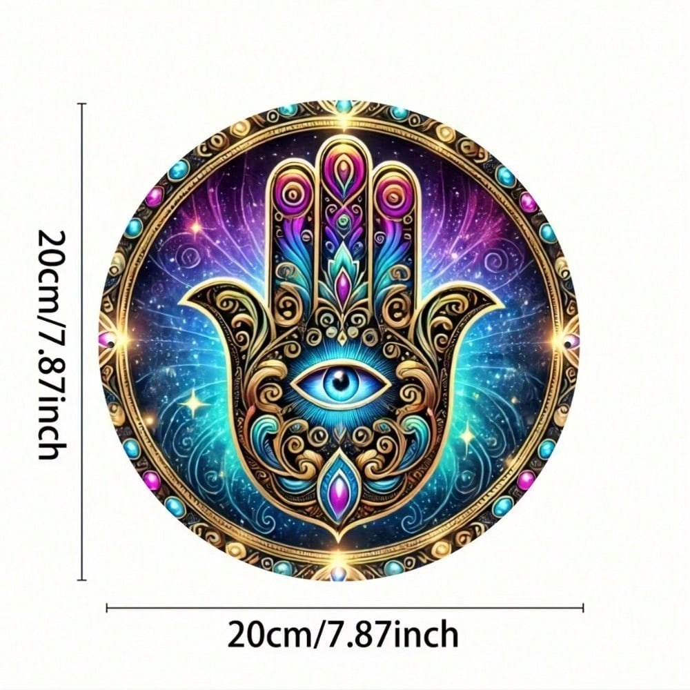 1pc Vintage Hamsa Hand Evil Eye Sun Metal Round Aluminum Sign Wall Art Home Pub Decor 20x20 різнокольоровий
1pc Vintage Hamsa Hand Evil Eye Sun Metal Round Aluminum Sign Wall Art Home Pub Decor 20x20 різнокольоровий