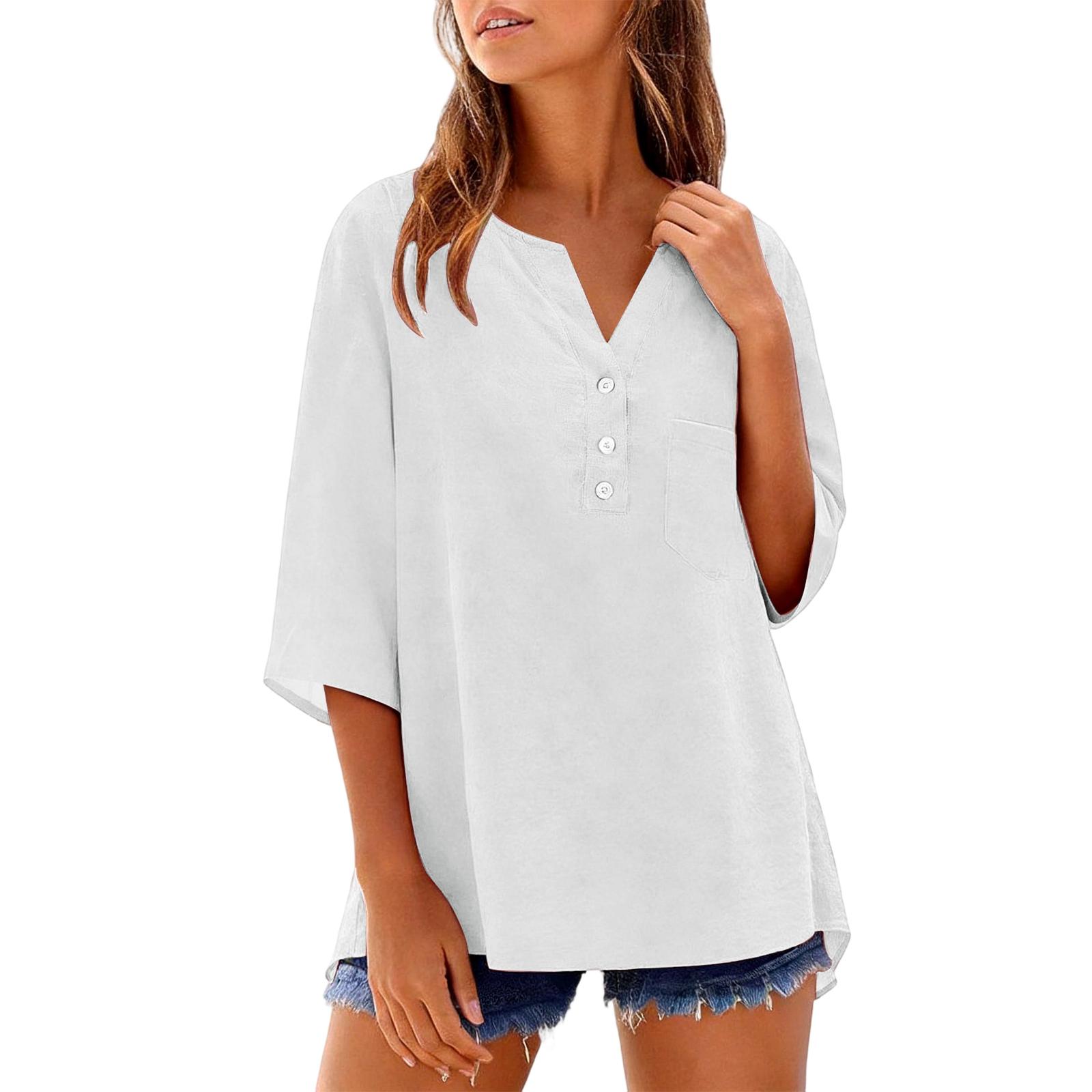 Women s Shirts Dressy Casual T-Shirts 3/4 Sleeve Tunic Tops Basic Tees Pullover Work Blouses XL білий
Women s Shirts Dressy Casual T-Shirts 3/4 Sleeve Tunic Tops Basic Tees Pullover Work Blouses XL білий