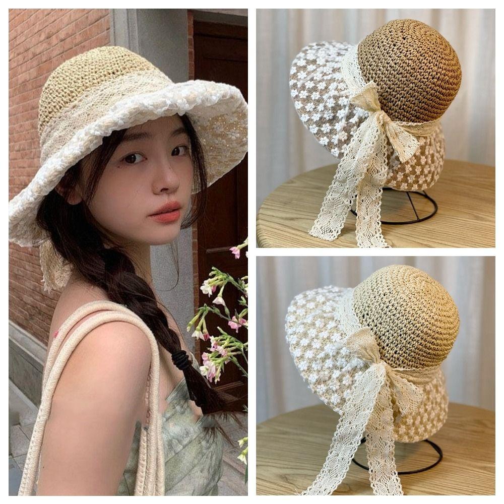 Crochet Sunscreen Bucket Hat Lace Beach Fisherman Hat Fashion Bow Straw Hat Beach кавовий
Crochet Sunscreen Bucket Hat Lace Beach Fisherman Hat Fashion Bow Straw Hat Beach кавовий