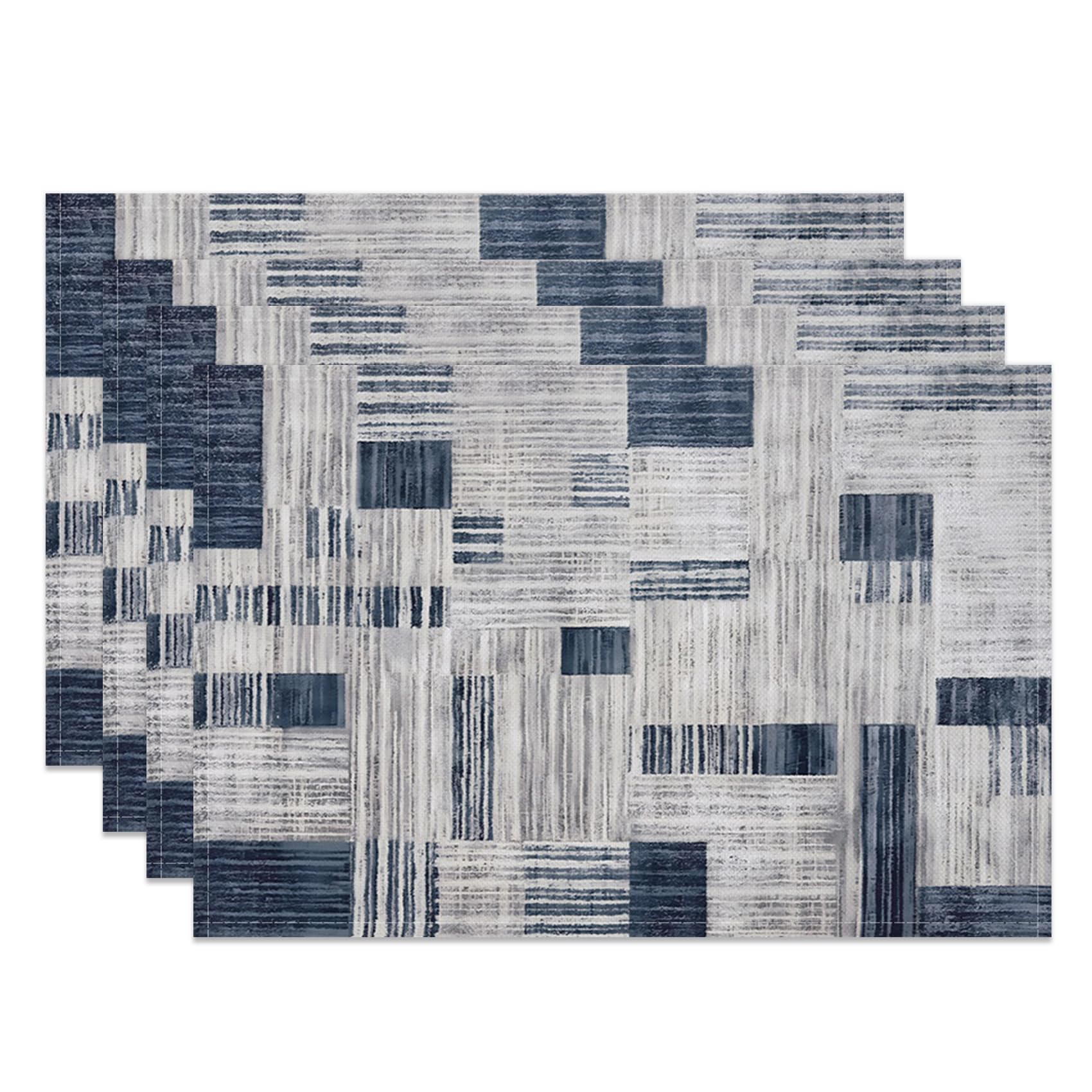 Blue and Grey Ombre Art Placemats Set of 4 Modern Abstract Geometric Blocks Table Mats 12x18 Inch for Kitchen Dining Tables Decor Heat Resistant Water 4Pcs
Blue and Grey Ombre Art Placemats Set of 4 Modern Abstract Geometric Blocks Table Mats 12x18 Inch for Kitchen Dining Tables Decor Heat Resistant Water 4Pcs