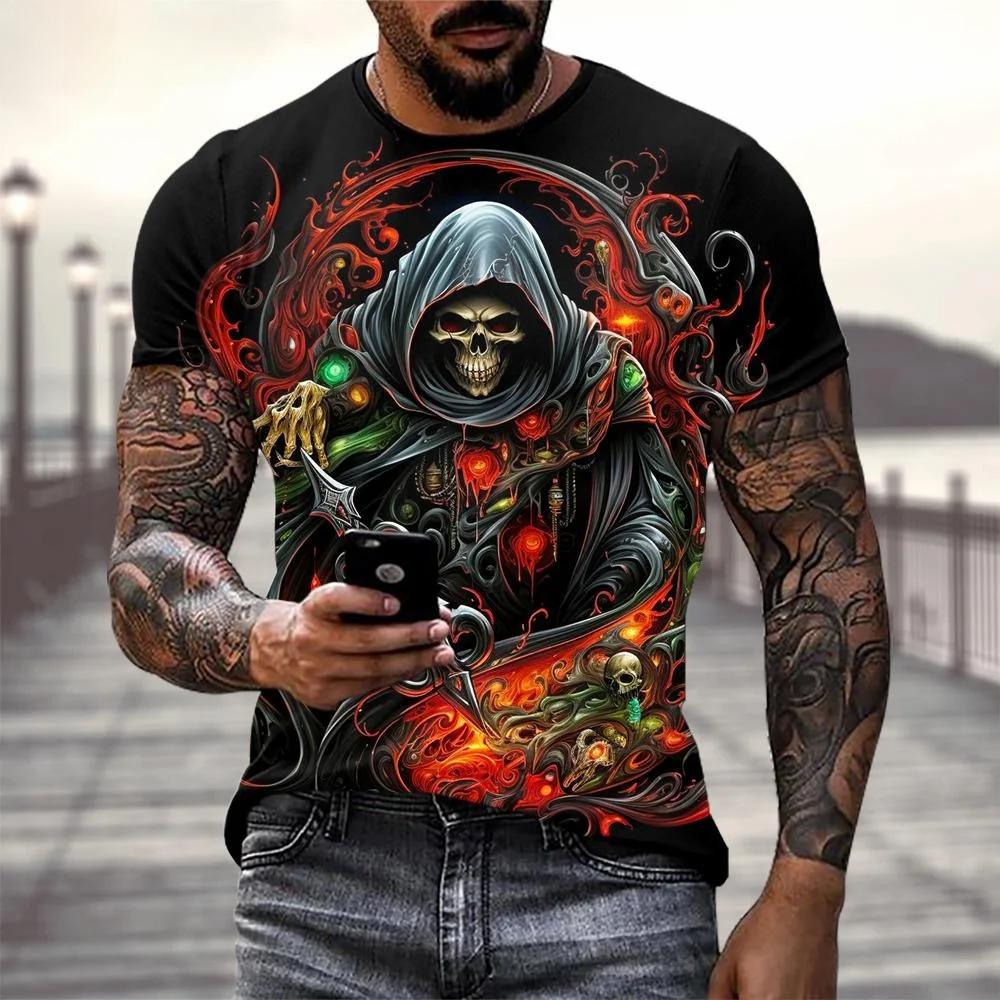 Summer Round Neck 3D Terrifying Skull Print Top Fashionable Casual Short Sleeved Men s T-shirts XS
Summer Round Neck 3D Terrifying Skull Print Top Fashionable Casual Short Sleeved Men s T-shirts XS