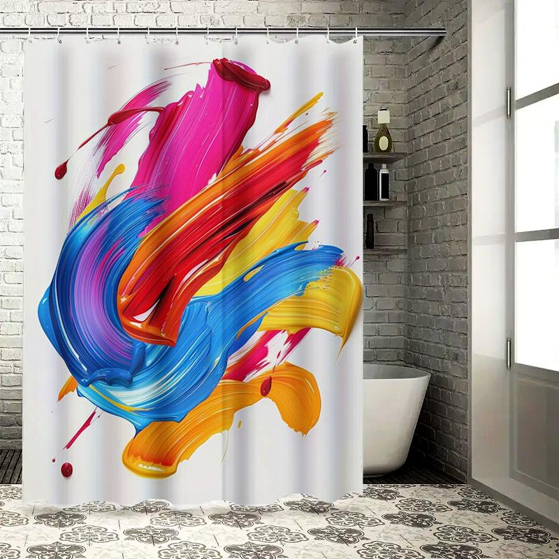 Colorful Brushstrokes Shower Curtain Waterproof Fabric Decor For Bathroom With Rings Set W60H190(CM)-1 Pcs
Colorful Brushstrokes Shower Curtain Waterproof Fabric Decor For Bathroom With Rings Set W60H190(CM)-1 Pcs