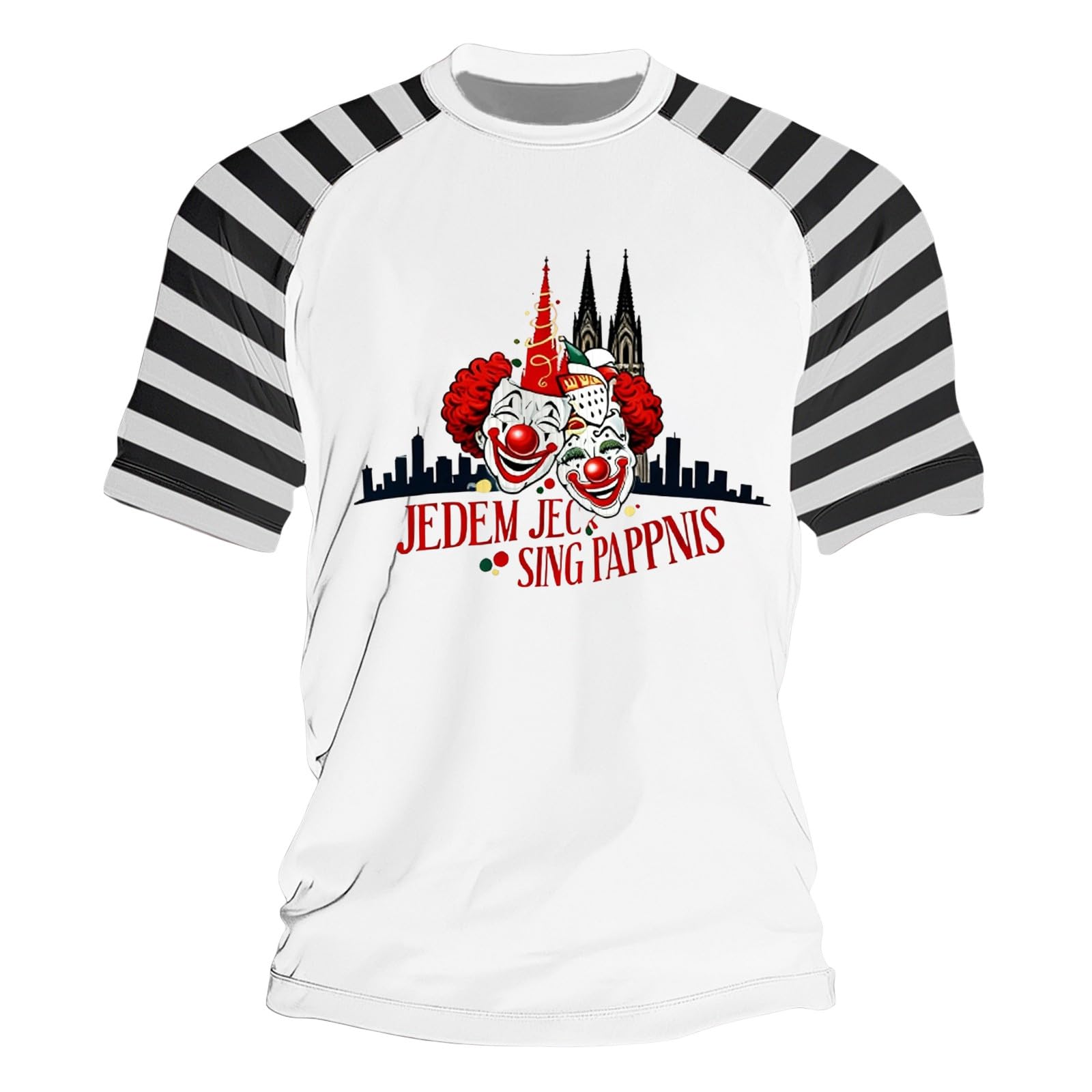 Men s T-Shirt With Red And Stripes And Clown Print For Carnival, And Everyday Use M
Men s T-Shirt With Red And Stripes And Clown Print For Carnival, And Everyday Use M