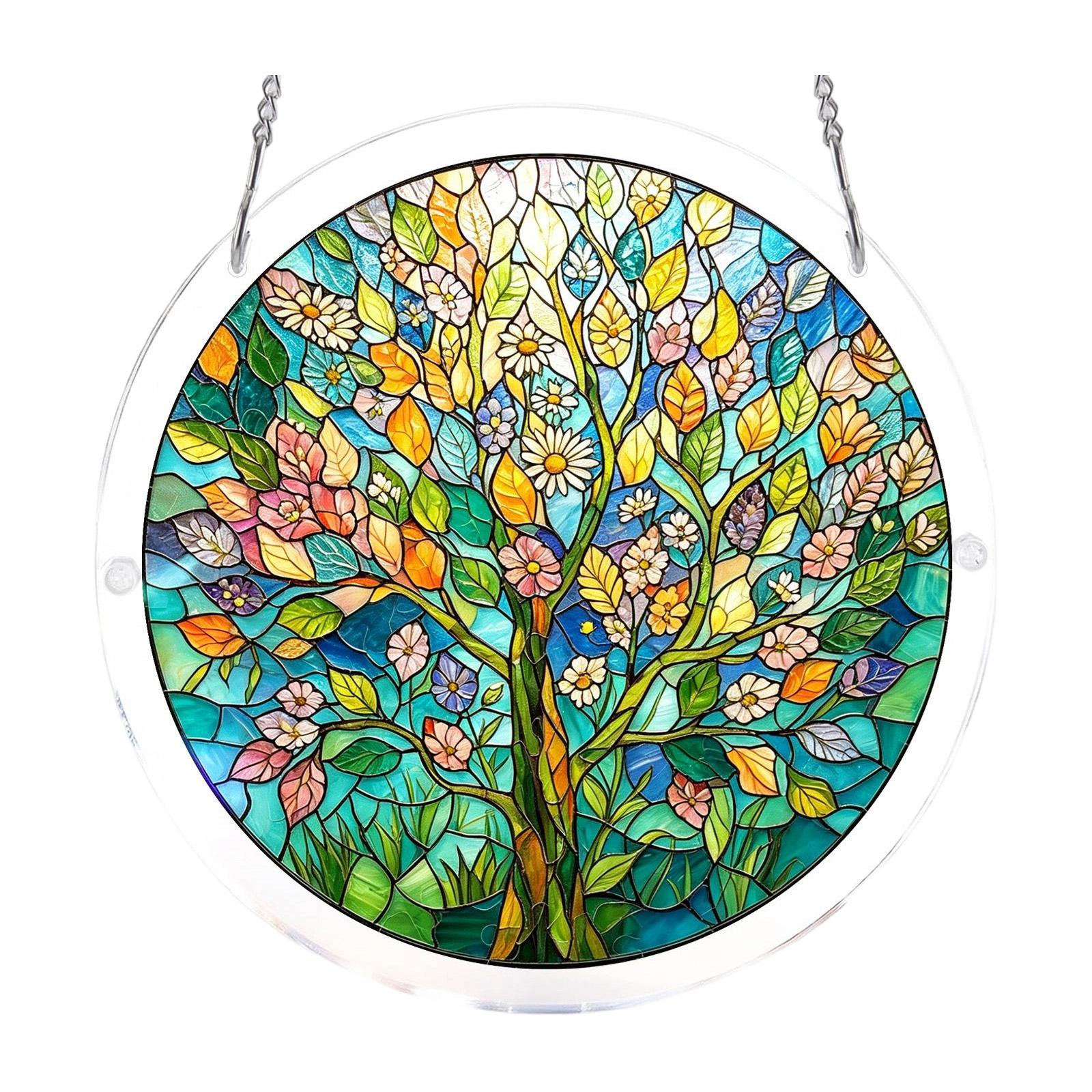 Acrylic Suncatcher Hanging Ornament Round Tree Pattern Decorative Pendant for Home Garden Window Wall Art Decor One Size
Acrylic Suncatcher Hanging Ornament Round Tree Pattern Decorative Pendant for Home Garden Window Wall Art Decor One Size