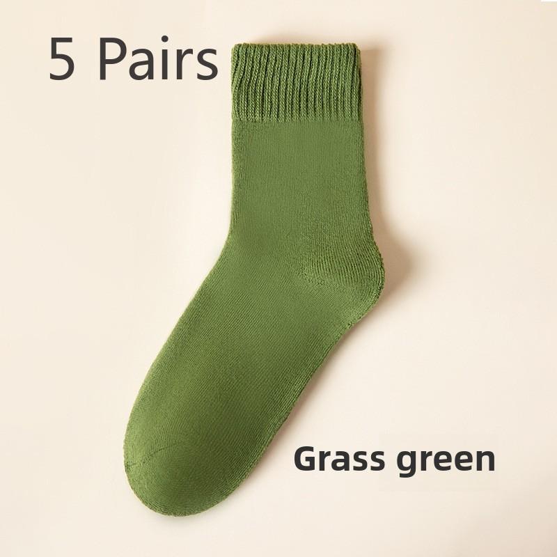 5 пар толстых и флисовых теплых хлопковых носков длиной до середины голени для женщин на осень и зиму 5 Pairs трава зеленый
5 пар толстых и флисовых теплых хлопковых носков длиной до середины голени для женщин на осень и зиму 5 Pairs трава зеленый
