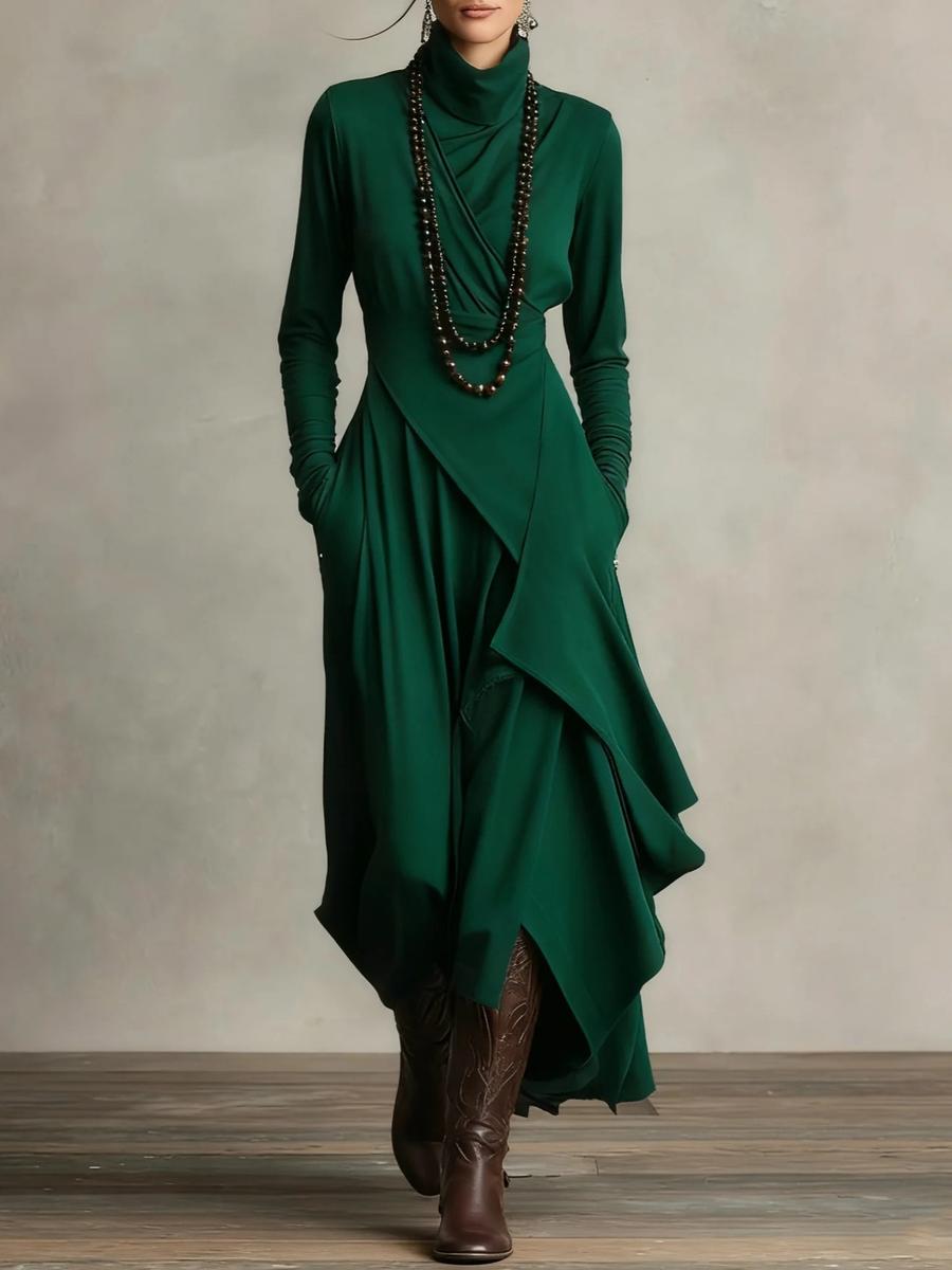 Oversized Women s Fall Dresses Long Sleeve Cross Neck High Collar Dress XXXL зелений
Oversized Women s Fall Dresses Long Sleeve Cross Neck High Collar Dress XXXL зелений