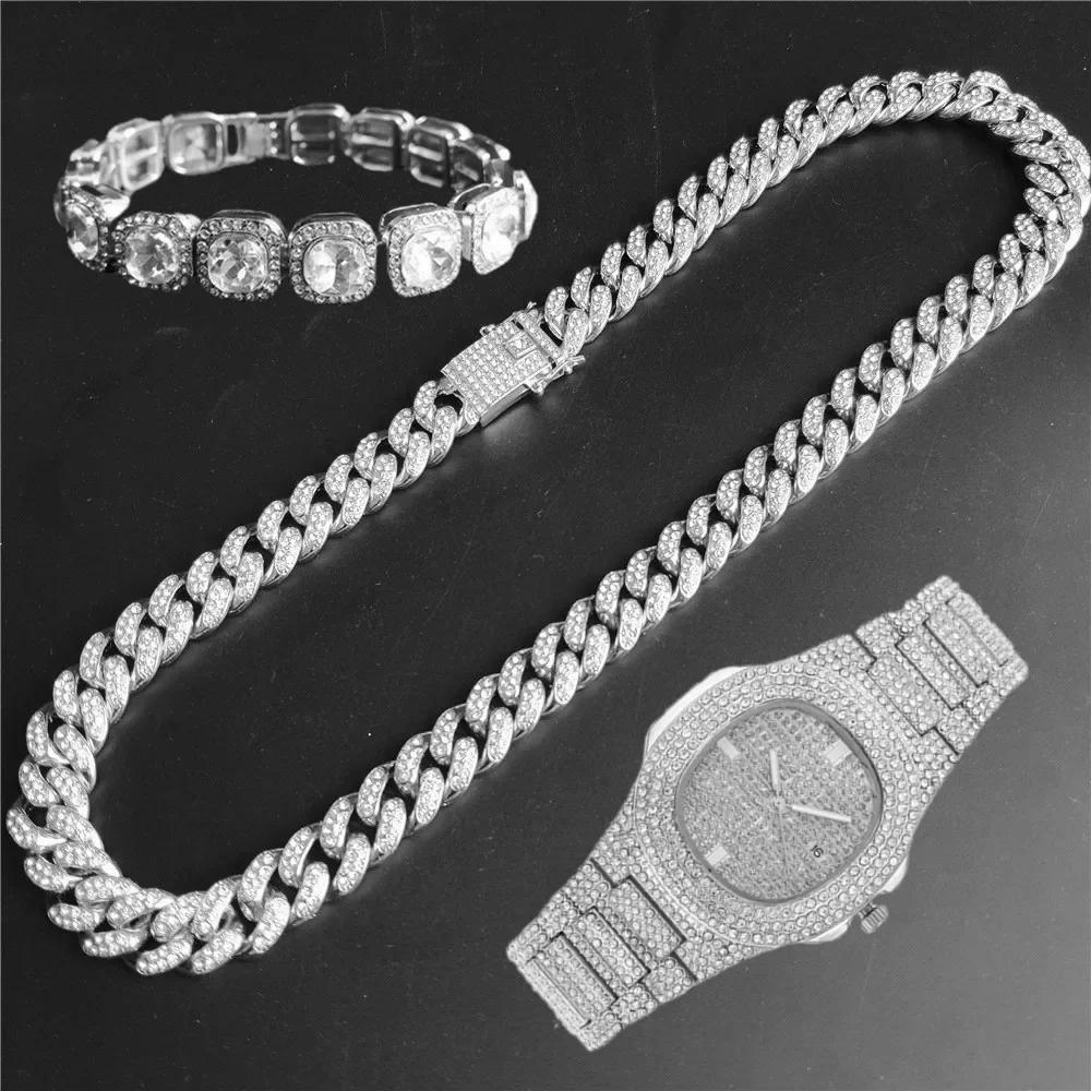 12mm Tennis Necklace +baguette Watch+bracelet Combo Sets Hip Hop Chain Iced Out Bling Paved Rhinestones For Men Women Jewelry 14inch and 7inch
12mm Tennis Necklace +baguette Watch+bracelet Combo Sets Hip Hop Chain Iced Out Bling Paved Rhinestones For Men Women Jewelry 14inch and 7inch