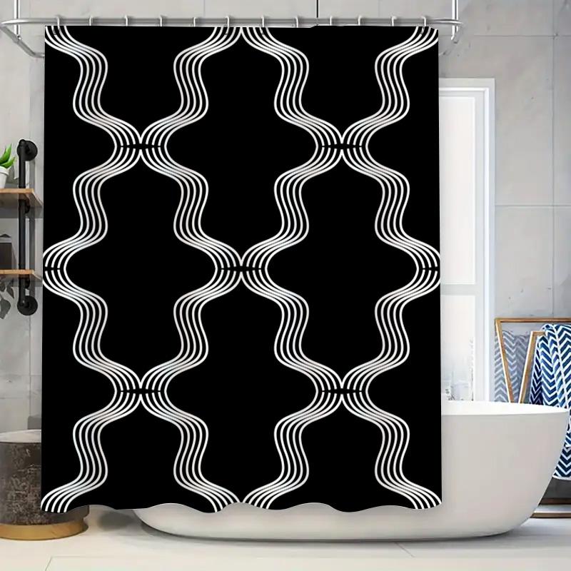 Modern Black White Shower Curtain With Unique Pattern Ideal For Bathroom Decor! (#1596802) W60H190(CM)-1 Pcs
Modern Black White Shower Curtain With Unique Pattern Ideal For Bathroom Decor! (#1596802) W60H190(CM)-1 Pcs