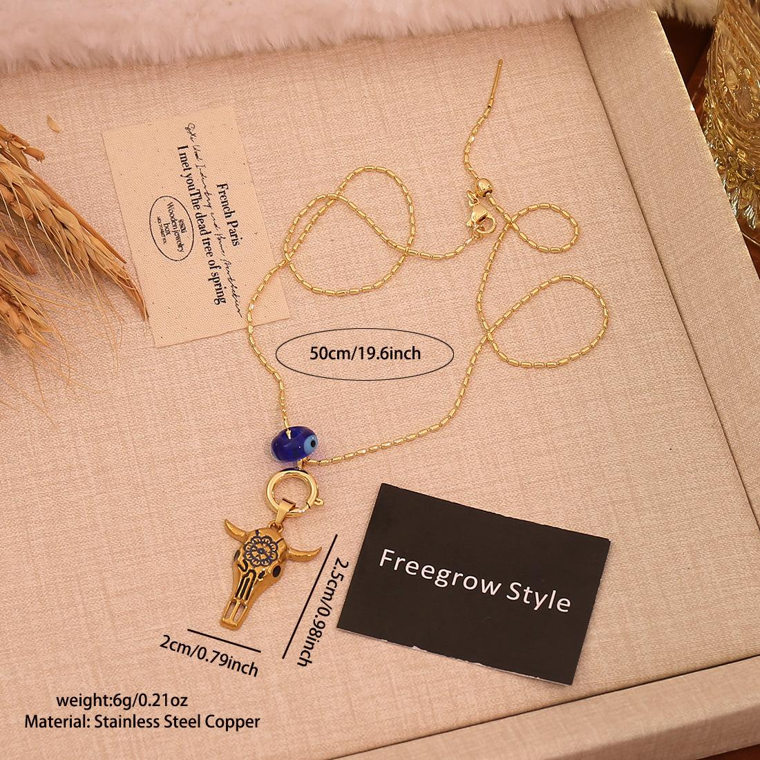 Retro Bull Head Pendant Necklace Unique Eye Long Sweater Chain Cross-border Jewelry Exclusive
Retro Bull Head Pendant Necklace Unique Eye Long Sweater Chain Cross-border Jewelry Exclusive