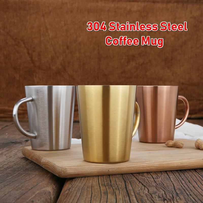 Кофейные кружки из нержавеющей стали с ручкой, чашки для питья с двойной изоляцией стенок, серебристый/золотой/розовый серебряный
Кофейные кружки из нержавеющей стали с ручкой, чашки для питья с двойной изоляцией стенок, серебристый/золотой/розовый серебряный