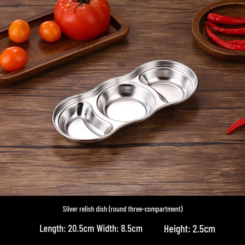 304 Stainless Steel 3-Compartment Dipping Dish
304 Stainless Steel 3-Compartment Dipping Dish