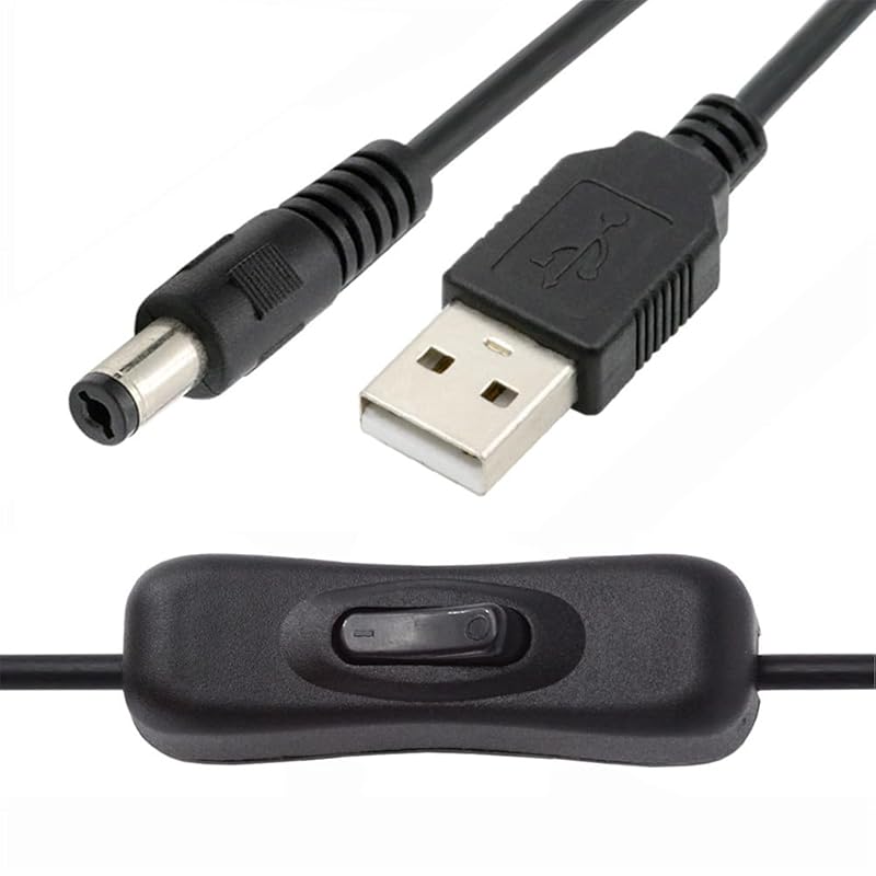 Cablecc USB2.0 on off power switch extension cable Type A - DC 5.5x2.1mm plug with switch button 5V desk lamp fan for camera
Cablecc USB2.0 on off power switch extension cable Type A - DC 5.5x2.1mm plug with switch button 5V desk lamp fan for camera