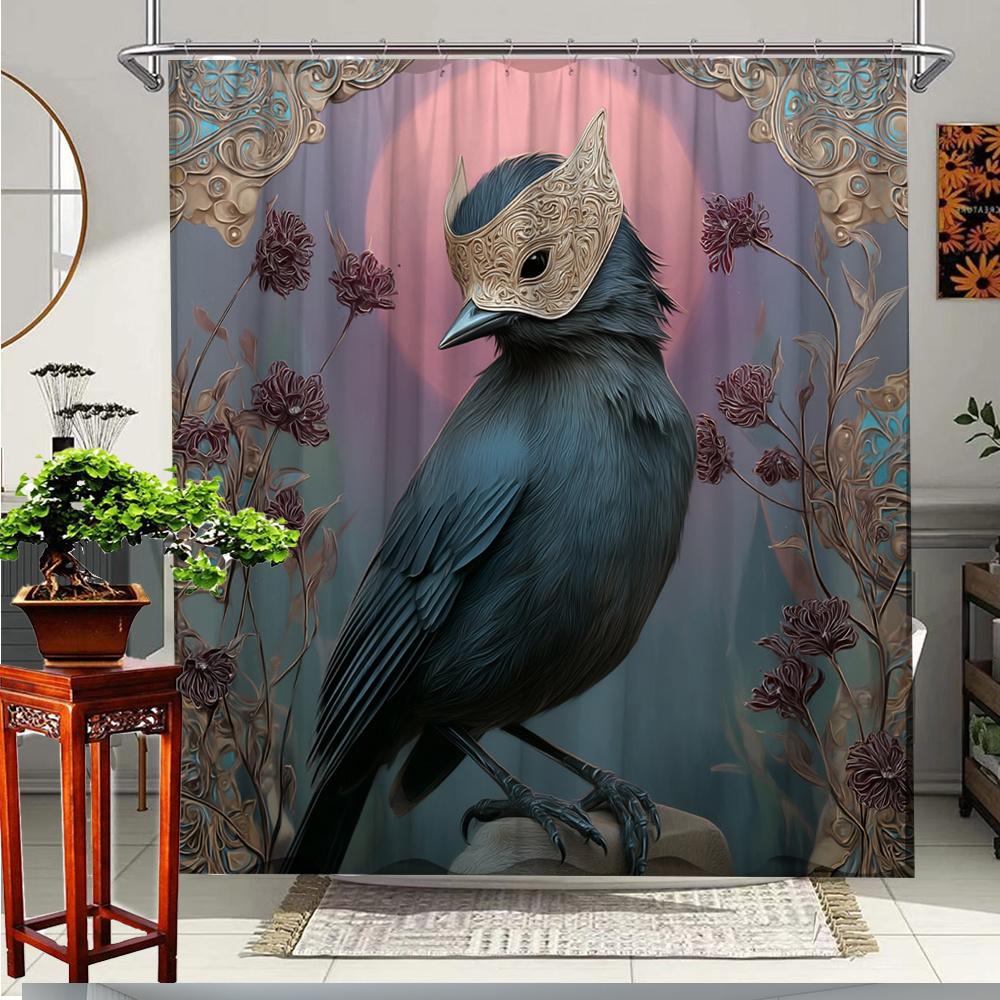 1Pc Charming Bird Mask Shower Curtain - Vibrant Floral Design With Bluebird & Mask, 70. 8X70. 8 Inches, Polyester Fabric, Includ W60H190(CM)-1 Pcs
1Pc Charming Bird Mask Shower Curtain - Vibrant Floral Design With Bluebird & Mask, 70. 8X70. 8 Inches, Polyester Fabric, Includ W60H190(CM)-1 Pcs