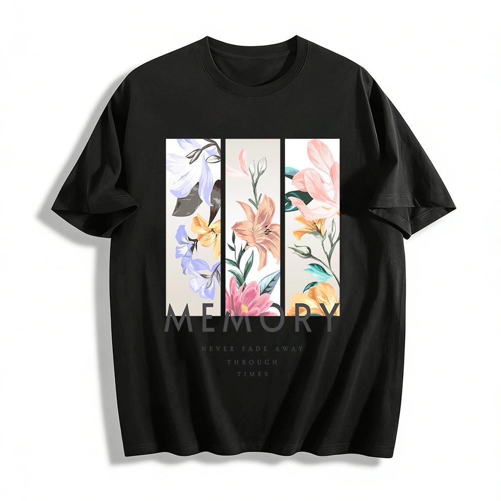 Vintage Floral MEMORY Print Casual Tshirt Spring Summer Loose Top Pure cotton T-shirt 6XL
Vintage Floral MEMORY Print Casual Tshirt Spring Summer Loose Top Pure cotton T-shirt 6XL