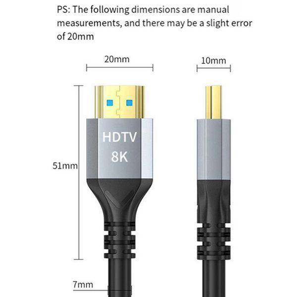 8K 60Hz HDMI 2.1 Cable - Black PVC for TV, Projector, Laptop, Computer Monitor Other
8K 60Hz HDMI 2.1 Cable - Black PVC for TV, Projector, Laptop, Computer Monitor Other
