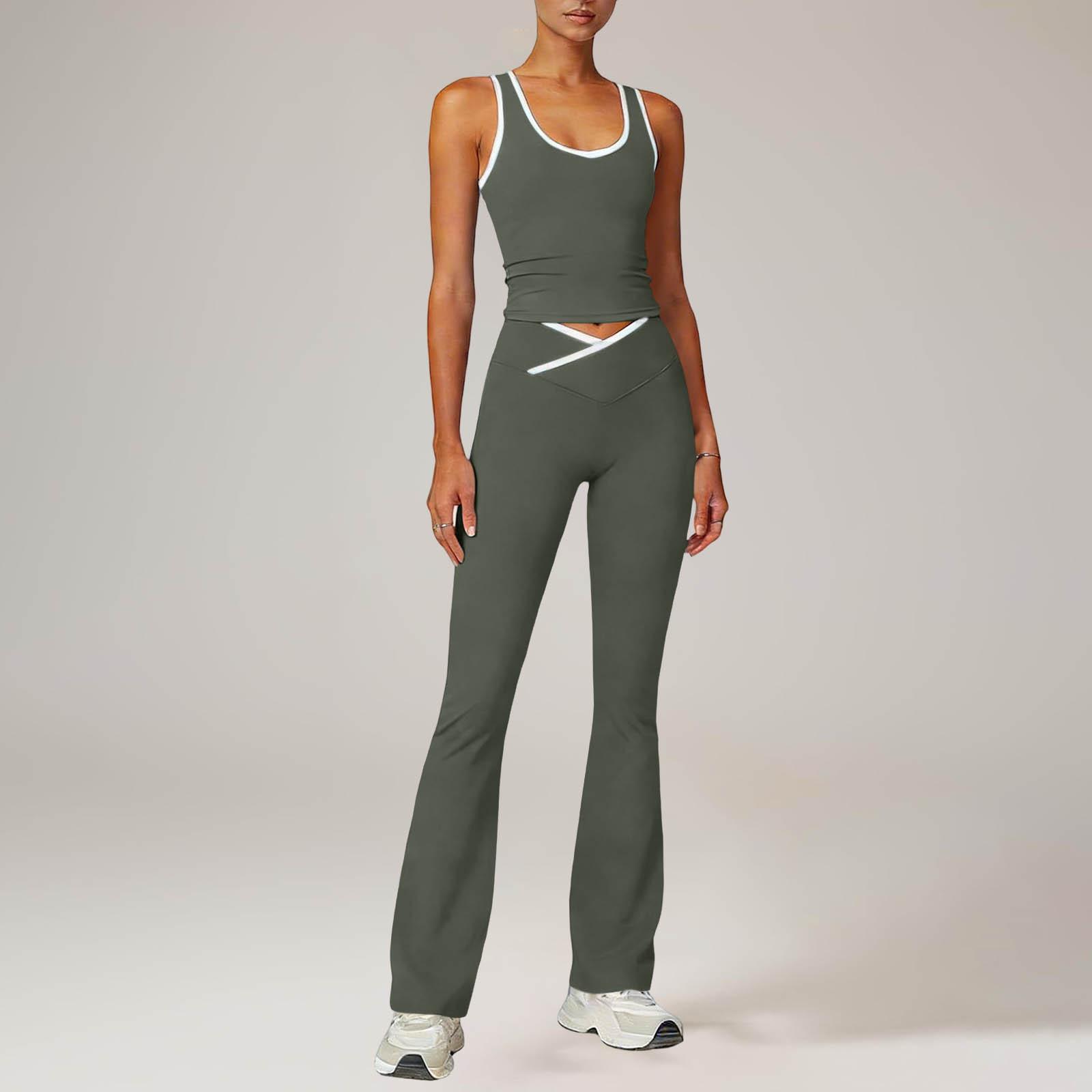 Women’s Two Piece Tank Top and Flared Leggings Set with Contrast Trim for Casual and Active Wear Outfits XL
Women’s Two Piece Tank Top and Flared Leggings Set with Contrast Trim for Casual and Active Wear Outfits XL