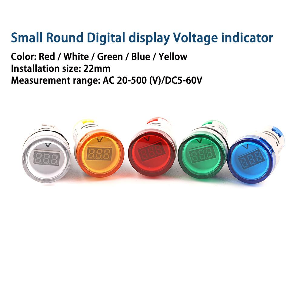 Mini Round Digital Voltmeter 22mm AC20-500V/DC5-60V Range Voltage Tester Meter Monitor Indicator Signal Light LED ac Voltage Met
Mini Round Digital Voltmeter 22mm AC20-500V/DC5-60V Range Voltage Tester Meter Monitor Indicator Signal Light LED ac Voltage Met