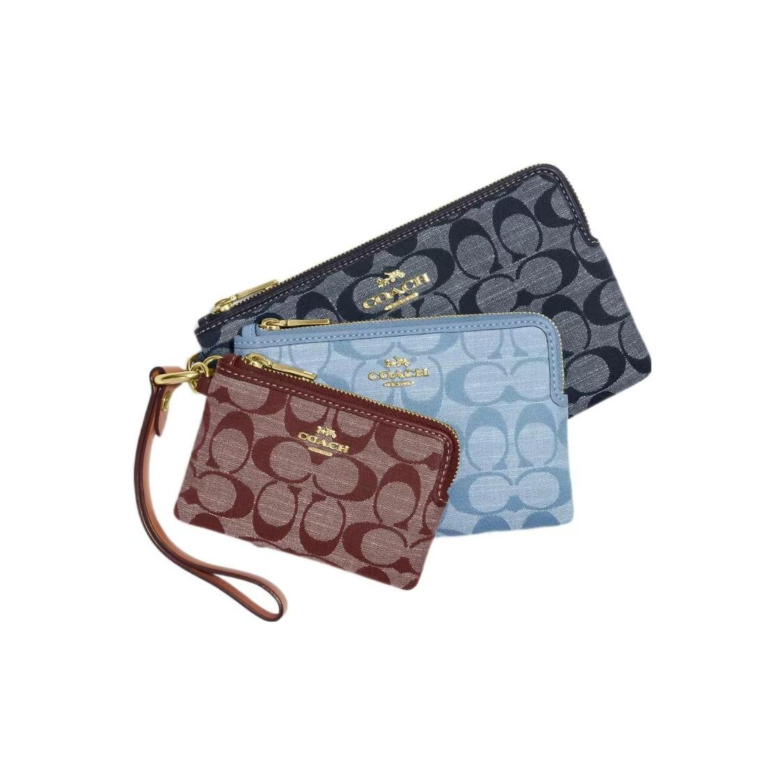 COACH Signature Jacquard Canvas Zip Pouch Clutch, Fashion Casual Daily Card Holder for Women CH199-IMDEI Basic Set (Bag+Dust Bag)
COACH Signature Jacquard Canvas Zip Pouch Clutch, Fashion Casual Daily Card Holder for Women CH199-IMDEI Basic Set (Bag+Dust Bag)
