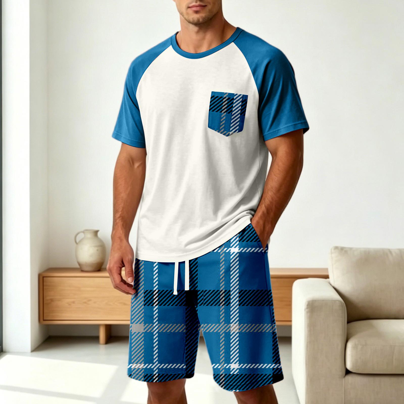 Men s Casual Pajama Set Soft Comfortable Plaid Sleepwear Two Piece Loungewear Set for Home Use XXXXXL синий
Men s Casual Pajama Set Soft Comfortable Plaid Sleepwear Two Piece Loungewear Set for Home Use XXXXXL синий