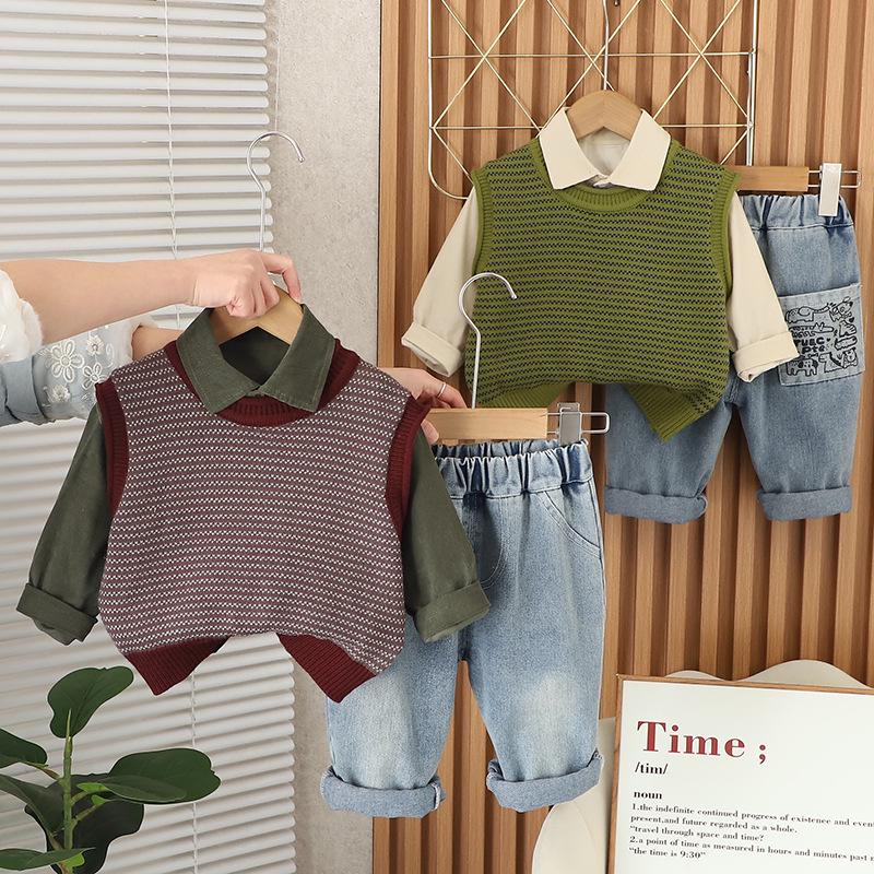 Boys 2025 Spring Preppy Style Vest & Shirt Three-Piece Set 80 cm-120 cm/Set of 5 темно-красного
Boys 2025 Spring Preppy Style Vest & Shirt Three-Piece Set 80 cm-120 cm/Set of 5 темно-красного