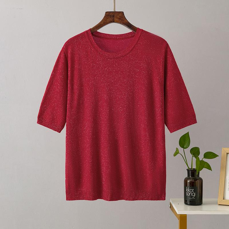 Летняя женская яркая шелковая однотонная свободная тонкая футболка с круглым вырезом и короткими рукавами, универсальная трикотажная футболка с коротким рукавом one size красный
Летняя женская яркая шелковая однотонная свободная тонкая футболка с круглым вырезом и короткими рукавами, универсальная трикотажная футболка с коротким рукавом one size красный