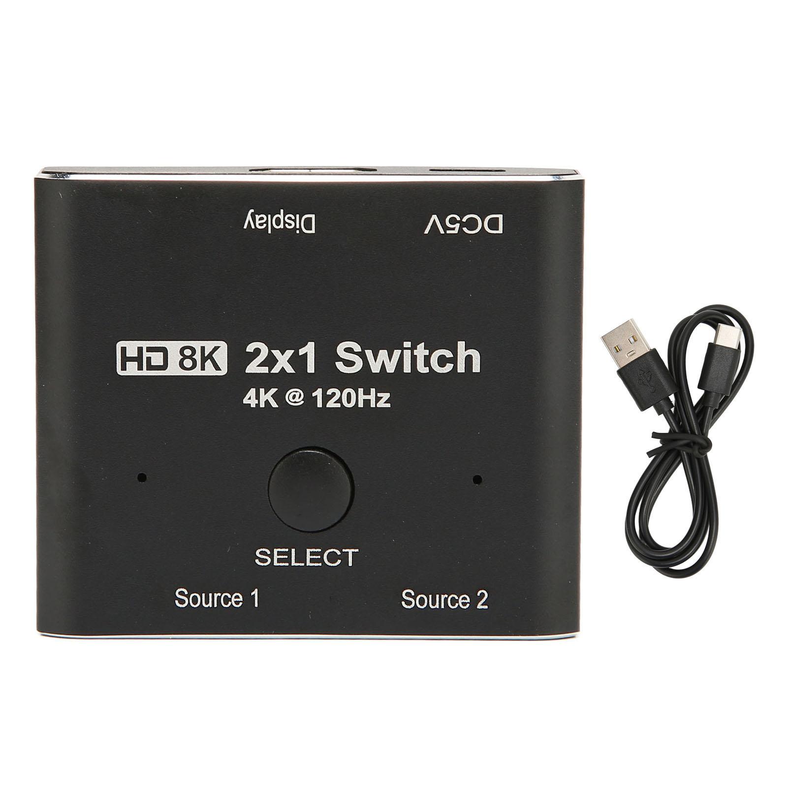 Перемикач HD Multimedia Interface Алюмінієвий сплав 2 порти 8K 48 Гбіт/с HD Multimedia Interface 2.1
Перемикач HD Multimedia Interface Алюмінієвий сплав 2 порти 8K 48 Гбіт/с HD Multimedia Interface 2.1