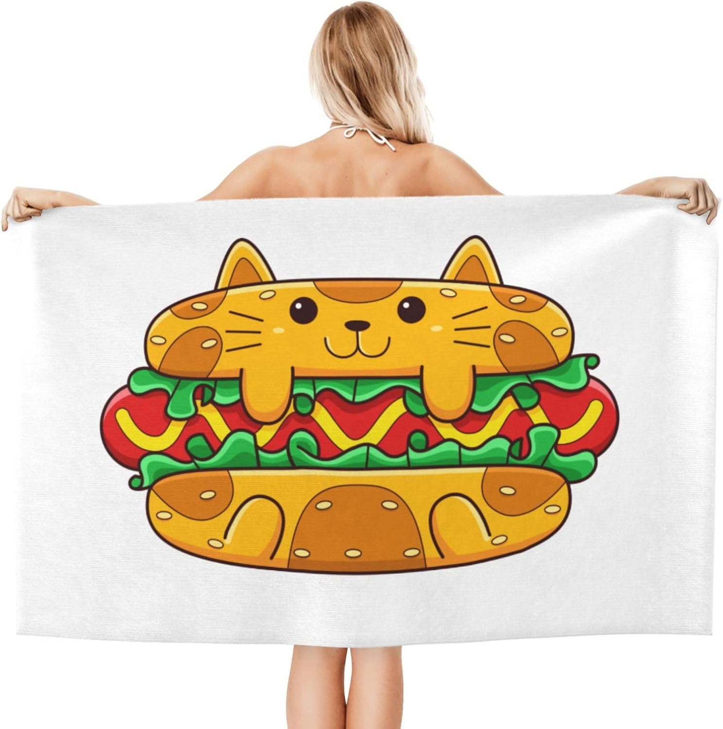 Cute Hot Dog Cat Beach Towel, Funny Animal Pets Oversized Quick Dry Absorbent, Sand Free Lightweight Travel Pool Mat W30*H60(CM)
Cute Hot Dog Cat Beach Towel, Funny Animal Pets Oversized Quick Dry Absorbent, Sand Free Lightweight Travel Pool Mat W30*H60(CM)
