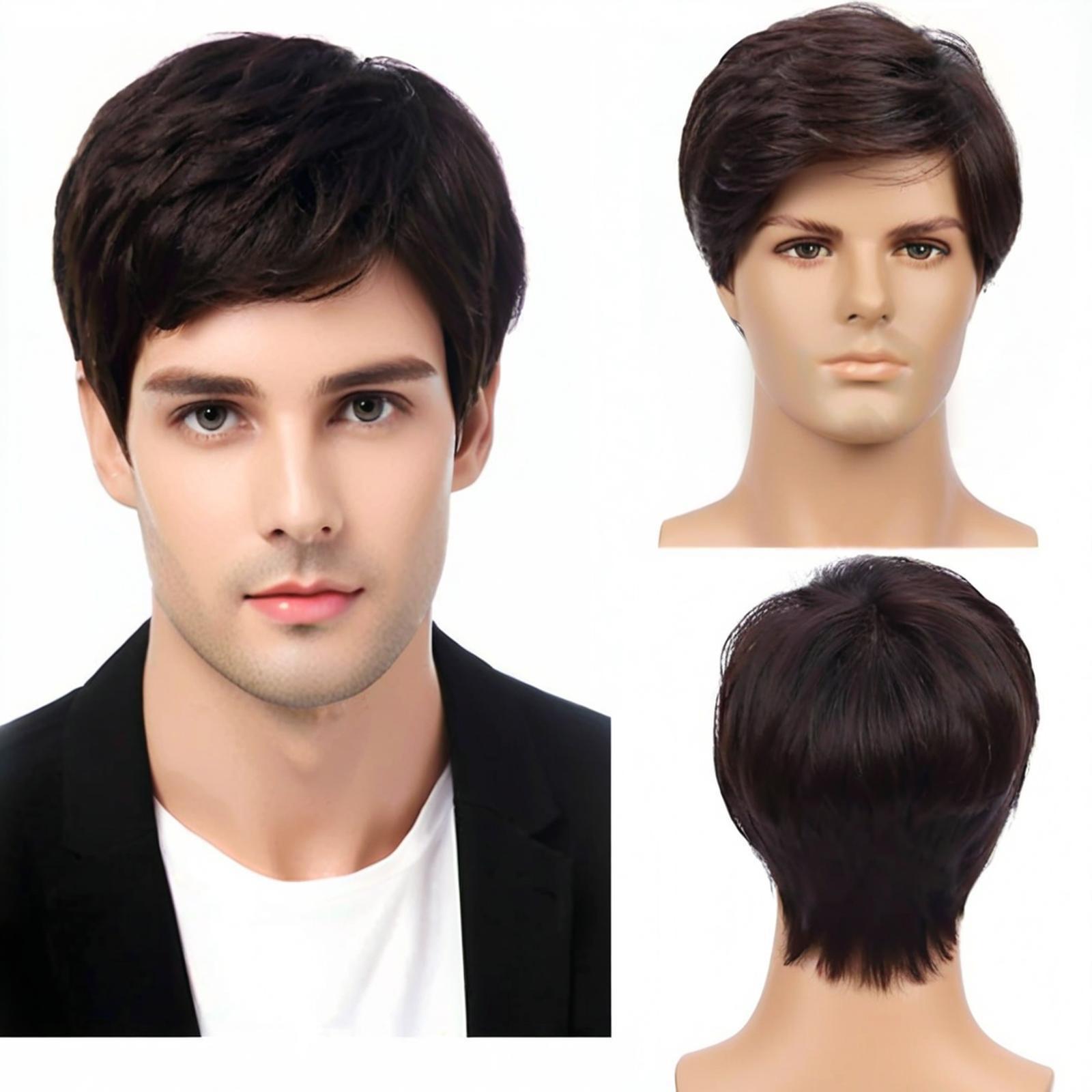 Brown Short Synthetic Wig, Men s Layered Straight Wig with Bangs for Daily Wear
Brown Short Synthetic Wig, Men s Layered Straight Wig with Bangs for Daily Wear